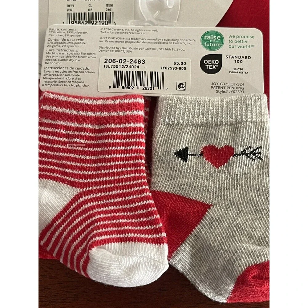 Just One You Carter's 0-6 Months 2 Socks & 